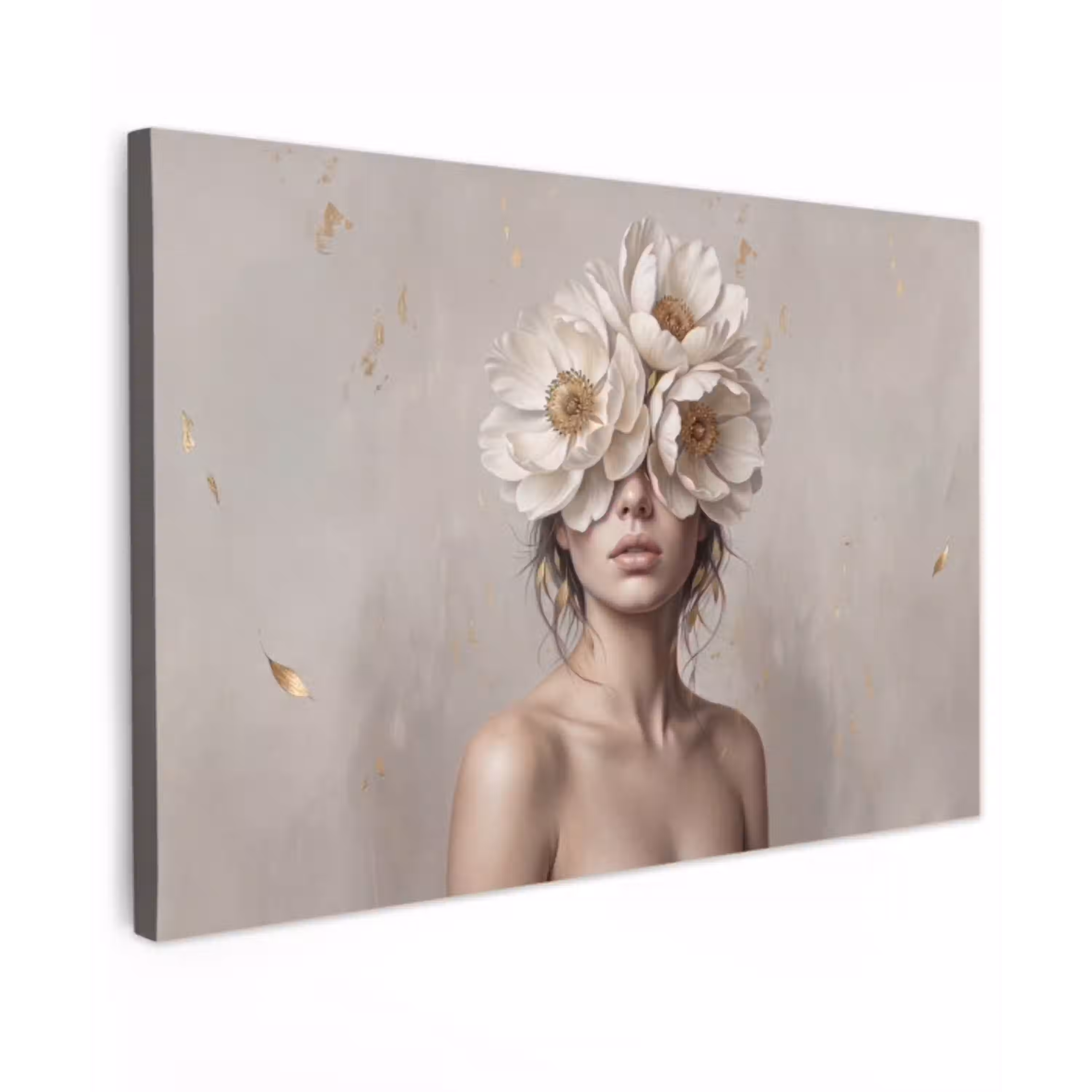 Vrouw - Pioenroos - Wit canvas 2cm klein -z3d