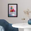Macarons - Schaal - Pastel - Kleurrijk fotolijst zwart zonder passe partout klein -sfeer4