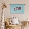 XOXO - Blauw - Rood Wandkleed katoen klein -wsfeer5_kind