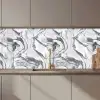 Wit - Marmer - Golvend - Grafiet keuken achterwand 2 middel 871 zz_3dshopping