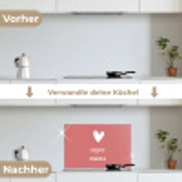 Presentje voor Moederdag super mama roze/wit keuken achterwand spatscherm klein -voor_na_DE