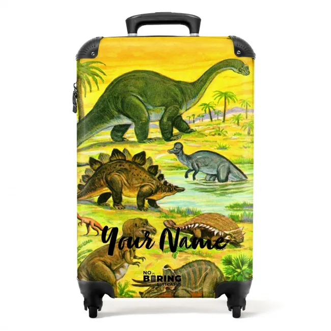Dinosaurus in Dinosaurusland NBS - Handbagage koffer - Kinderen Unisex middel -productfoto_recht