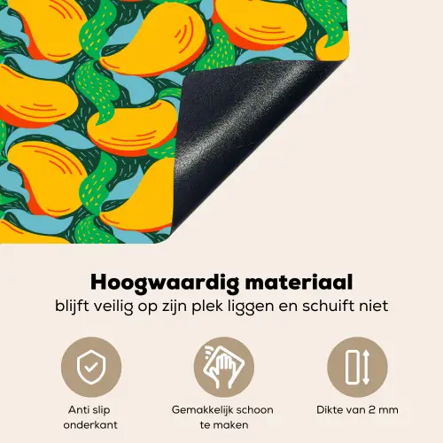 Mango - Patroon - Fruit - Bladeren Inductie beschemer met haakjes klein 777 -ky-onderkant-nl