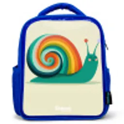Slak - Regenboog - Kleurrijk Kinderrugzak - Blauw middel -3d