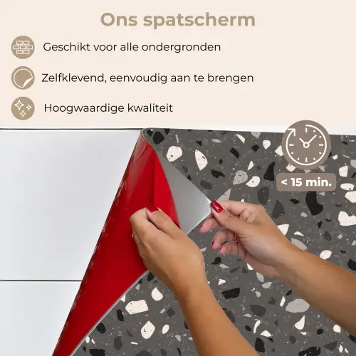 Terrazzo -  Patroon - Grijs keuken achterwand spatscherm klein 900 -spatscherm_NL