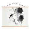 Lotusbloemen - Vissen - Bladeren - Zwart textielposter latten blank klein -3d