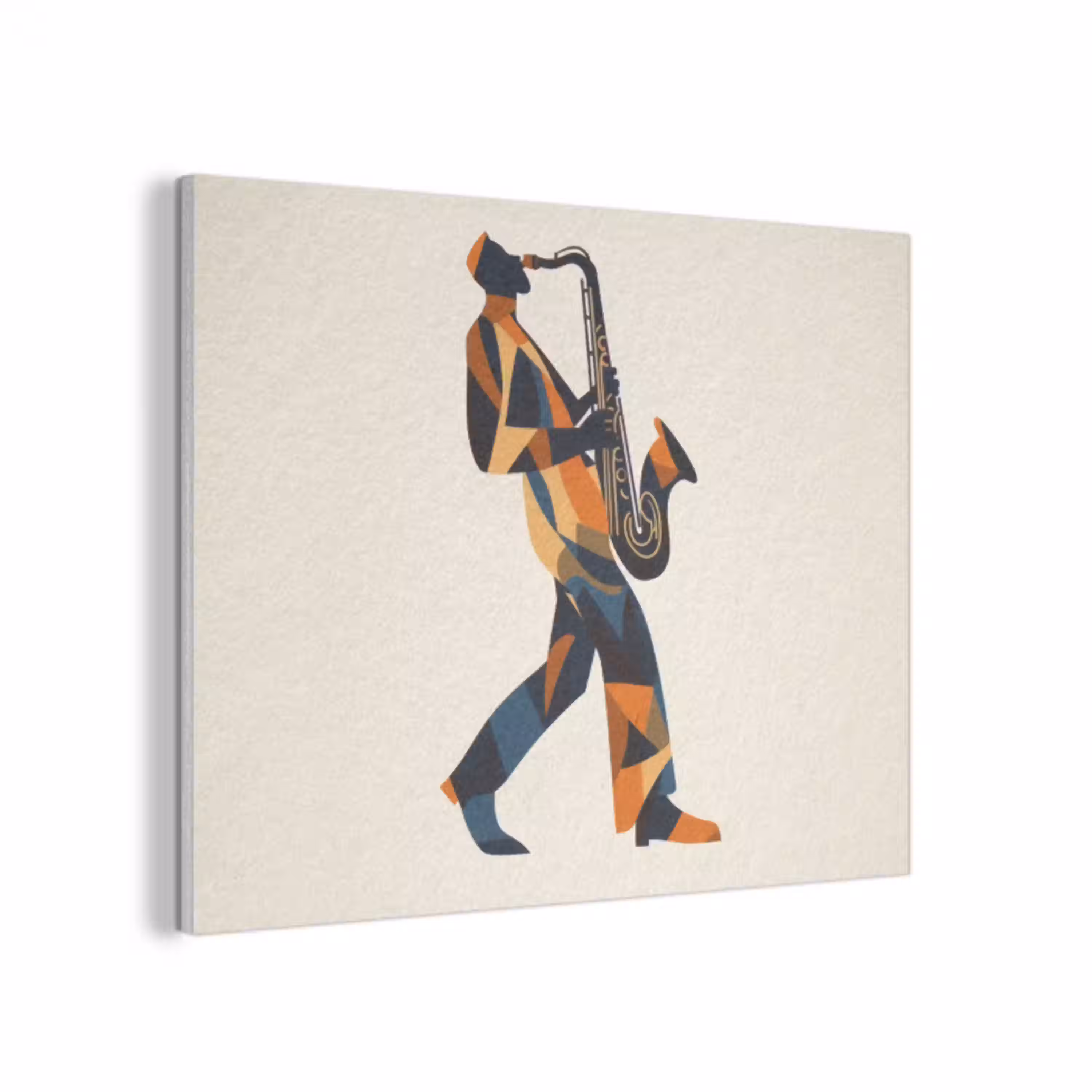 Saxofoon - Abstract - Persoon - Blauw PET vilt klein -3d