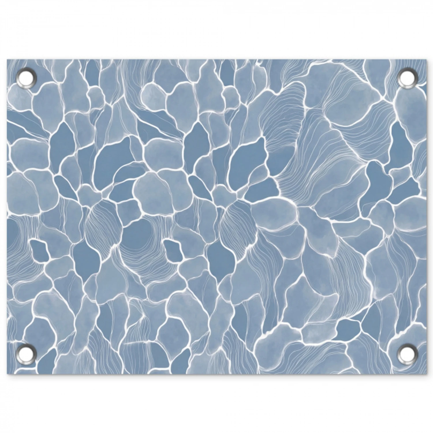 Abstract - Blauw - Bladeren tuinposter los doek klein -3d