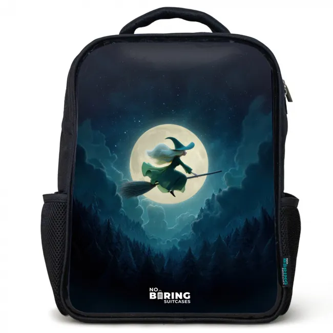 Heks in Maanlichtvlucht Rugzak - Zwart middel -3d