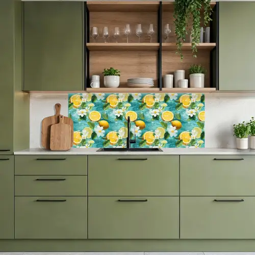Citroen - Bloemen - Bruisend - Water keuken achterwand 2 middel 871 -sfeer3