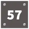 Grijs - Traditioneel Naambord Vierkant klein -3d