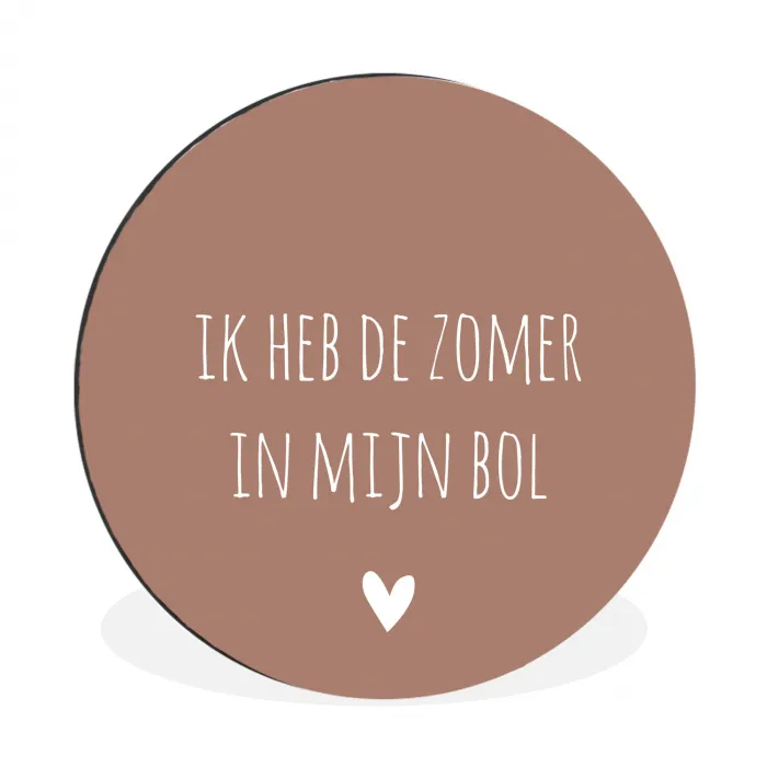 Spreuken - Ik heb de zomer in mijn bol - Quotes - André Hazes Wandcirkel aluminium klein -3d