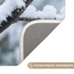 Roodborstje - Tak - Sneeuw - Winter - Levendig Badmat klein -USP_AntislipDE