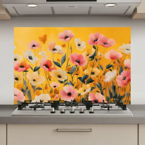 Bloemen - Veld - Geel keuken achterwand spatscherm klein -3d_website