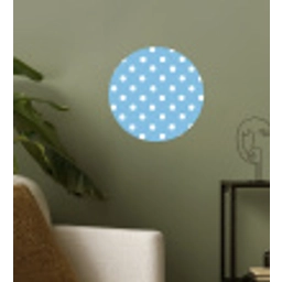 Polka - Dots - Blauw Wandcirkel behangsticker klein 186 -sfeer2