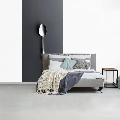 Zilver - Metaal - Lepel fotobehang vinyl groot -slaapkamer