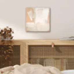 Kunst - Wit - Beige - Modern aluminium wit klein -sfeer3