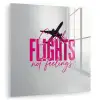 Catch flights not feelings - Vliegtuig - Roze plexiglas 5mm klein -zzzproduct_nieuw