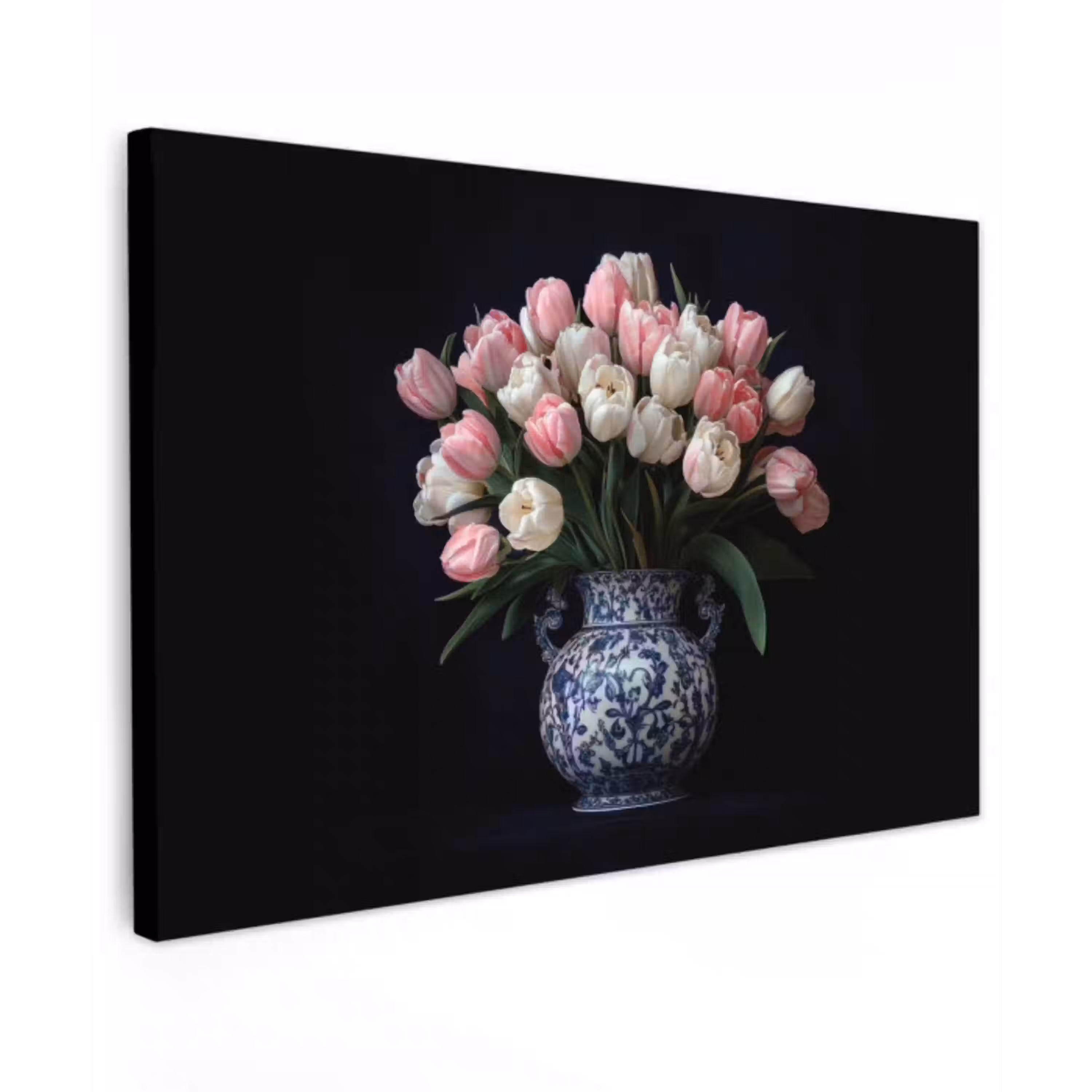 Bloemen - Roze - Tulpen - Vaas canvas 2cm klein -z3d