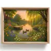 Eenden - Vijver - Bloemen Dienblad Rechthoek middel -z3d_shopping