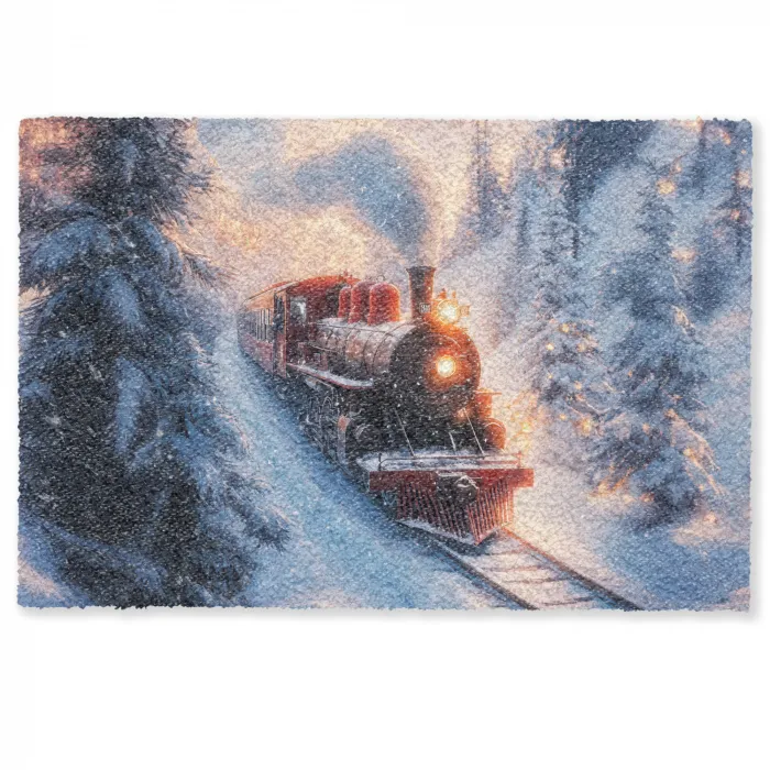 Kersttrein - Sneeuw - Winter - Kerst Deurmat klein -zkaufland3d