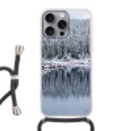 Bos - Reflectie - Meer - Winter - Serene Hoesje iPhone 16 Pro Max met koord klein -3d