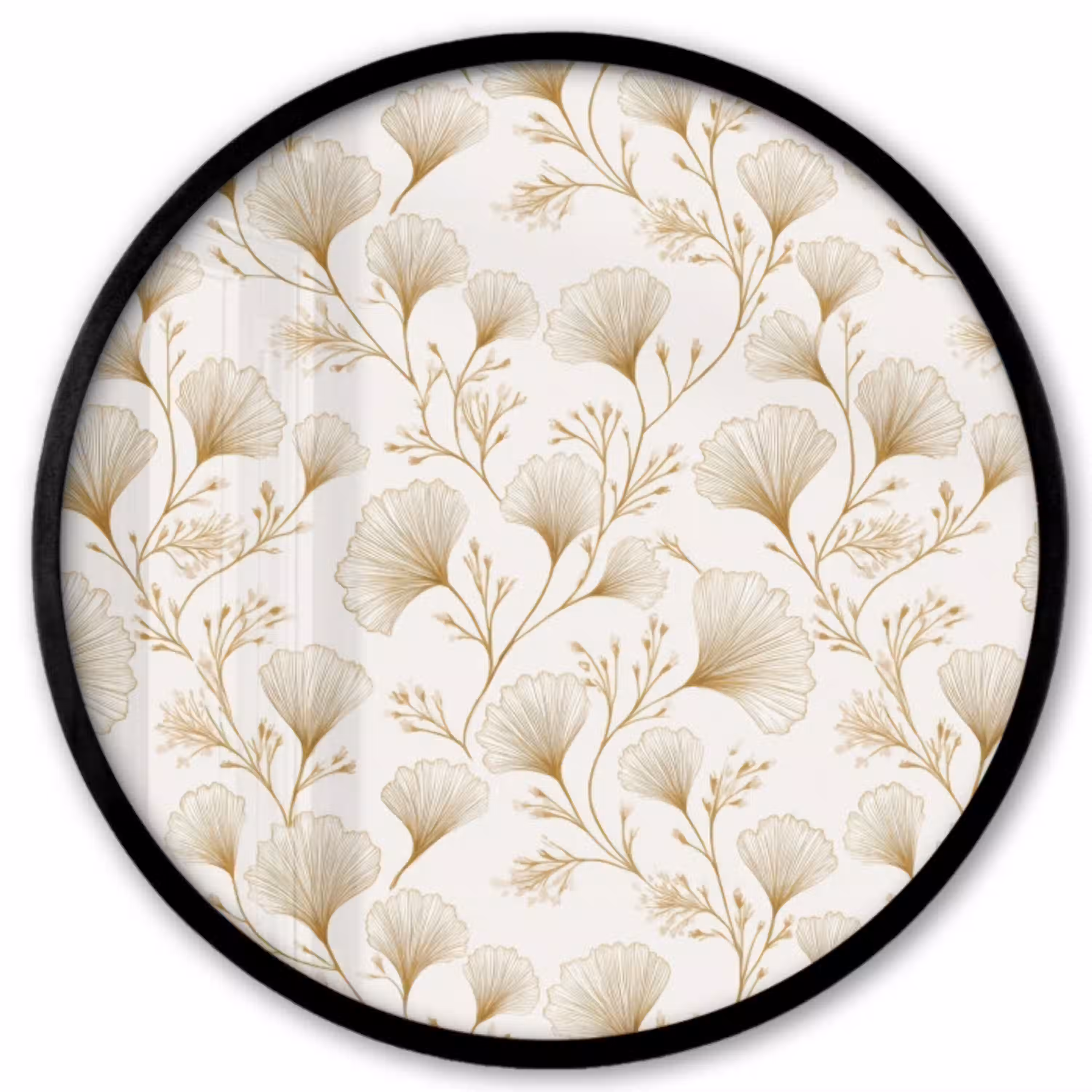 Ginkgo - Takken - Goud Fotolijst rond zonder passe partout klein 856 -3d