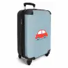 Rode auto blauwe achtergrond NBS - Handbagage koffer - Unisex middel -productfoto_3d