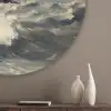 Vuurtoren - Golven - Storm Akoestische PET Vilt - Rond klein -sfeer5_closeup