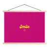 Smile - Stippen - Roze textielposter latten blank klein -3d