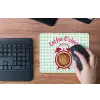 Koffie - Klok - Groen muismat rubber klein -toetsenbord