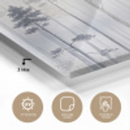Bos - Bomen - Mist - Natuur - Illustratie - Grijs plexiglas 5mm klein -sfeer2