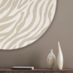 Zebra - Patroon - Beige Akoestische PET Vilt - Rond klein 838 -sfeer5_closeup