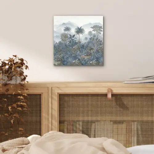 Jungle - Landschap - Blauw aluminium wit klein -sfeer3