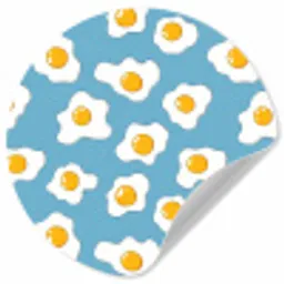 Eieren - Dooiers - Blauw Wandcirkel behangsticker klein 186 -3d
