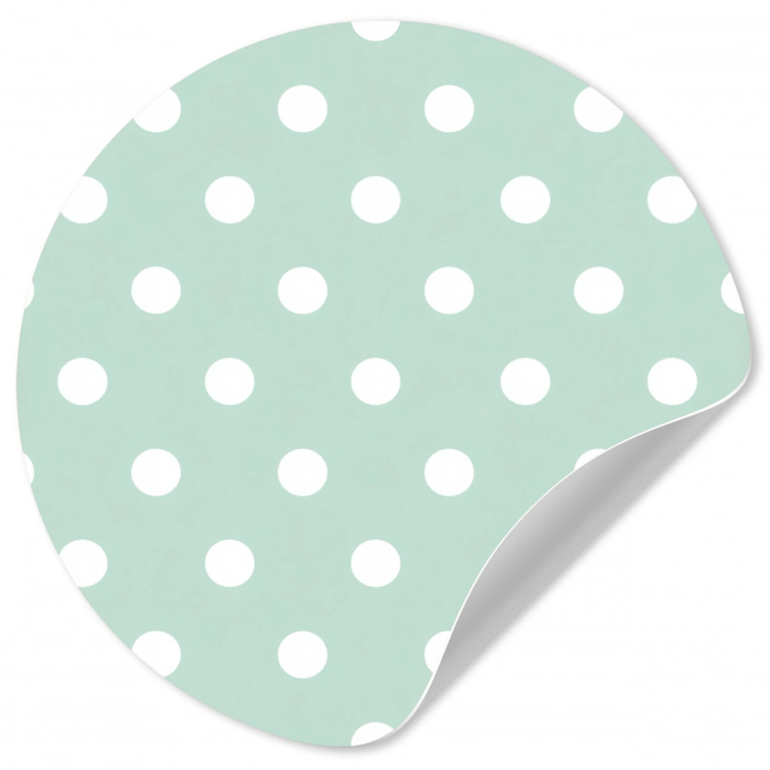 Klassiek - Polka - Groen Wandcirkel behangsticker klein 186 -3d