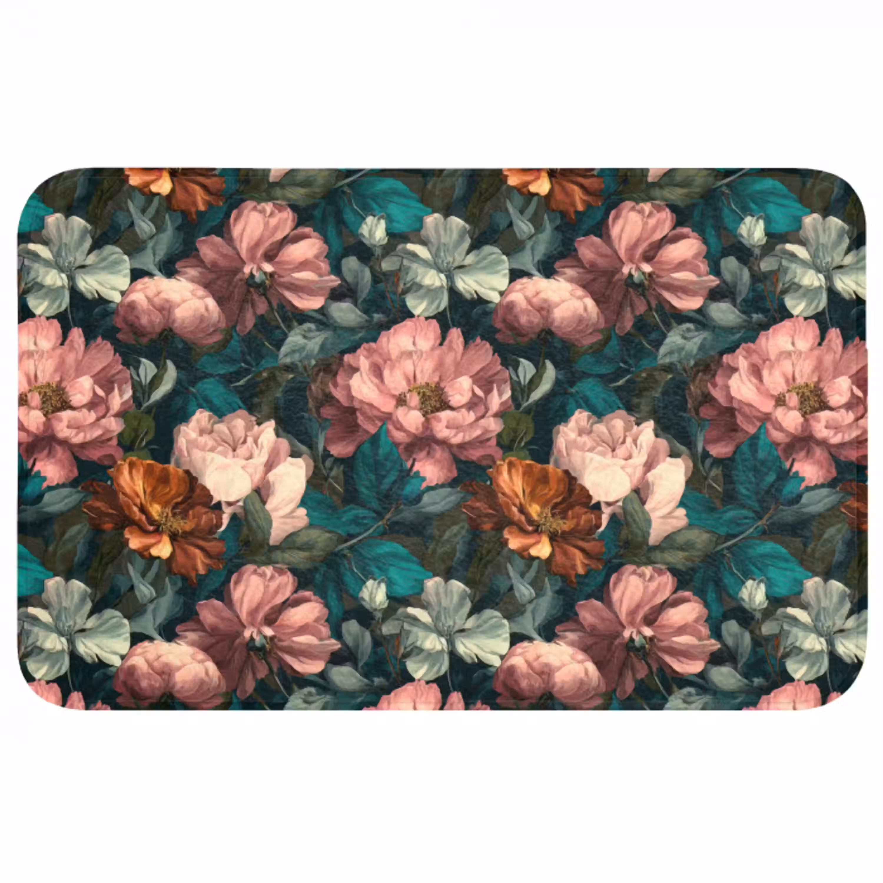 Bloemen - Schilderachtig - Patroon - Roze Badmat middel 997 -3d