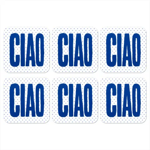 Ciao - Blauw - Stippen onderzetter kurk middel -3d