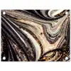 Marmerlook - Zwart - Goud - Wit - Glitter - Marmer tuinposter los doek klein -3d