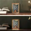 Bladeren - Herfst - Grijs - Natuur Light Box met kabel (Tafellamp) klein -sfeer3