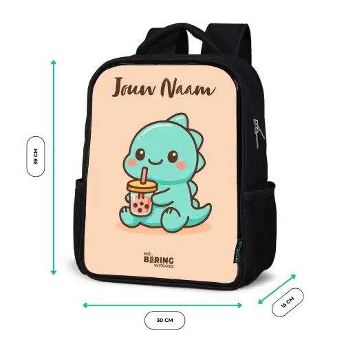 Kawai - Dino - Bubbletea Rugzak - Zwart middel -productfoto_formaten