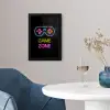 Controller - Game - Neon - Zwart - Quotes - Game zone fotolijst zwart zonder passe partout klein -sfeer4