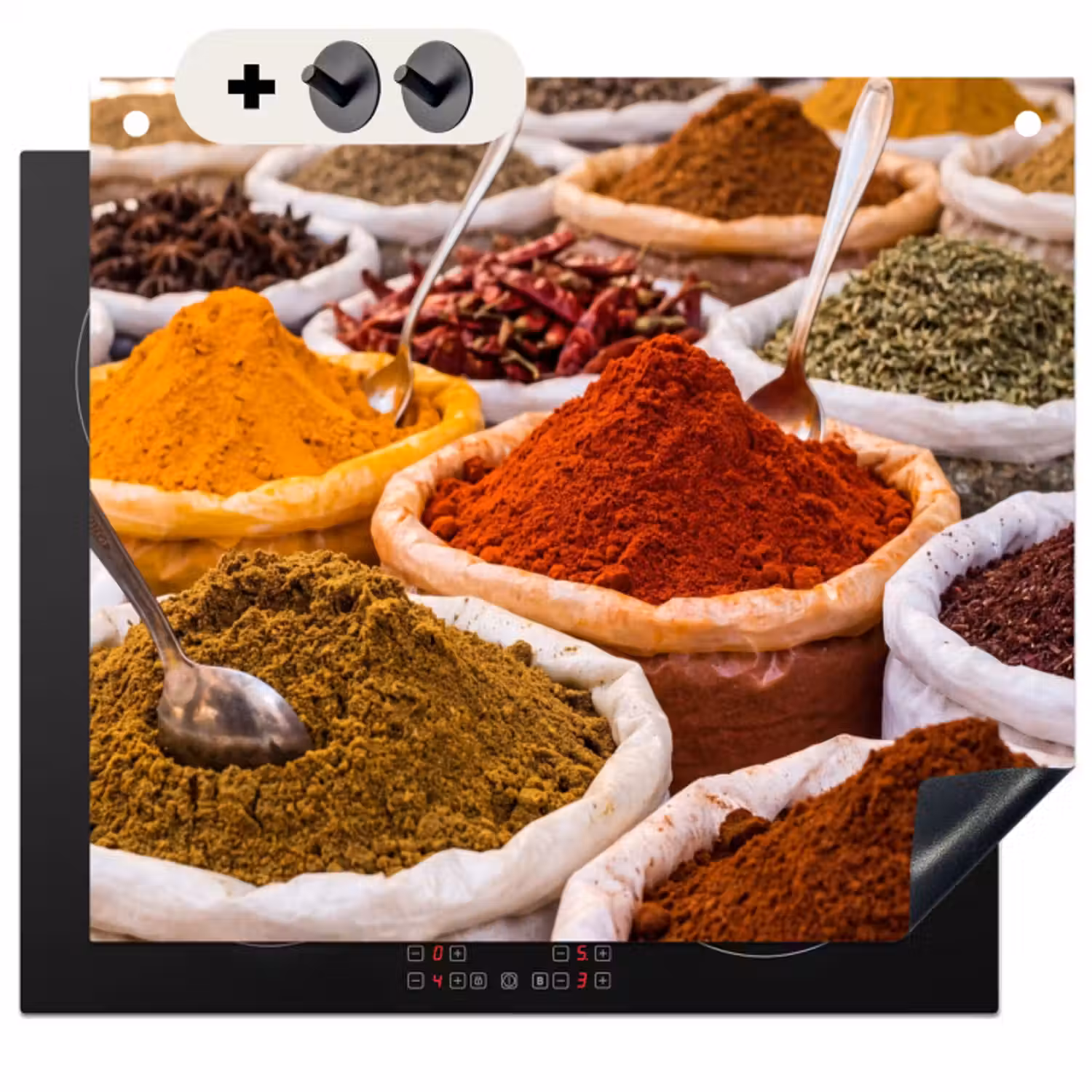 Inductie beschermer en spatscherm (2in1) - Kruiden - Markt - Eten