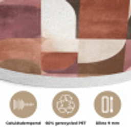 Geometrie - Modern - Retro Akoestische PET Vilt - Rond klein 838 -closeup_NL