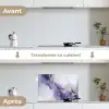 Paars - Modern - Marmer - Abstract keuken achterwand spatscherm klein -voor_na_FR