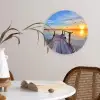 Water - Steiger - Vogels - Zonsondergang - Horizon Wandcirkel kunststof plaat 5mm dik klein -sfeer4