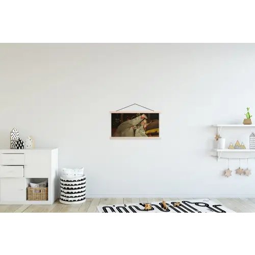Meisje in witte kimono - Schilderij van George Hendrik Breitner textielposter latten blank klein -kinderkamer
