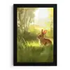 Konijn - Zonlicht - Bos fotolijst zwart zonder passe partout klein -3d