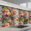 Zomers - Kleurrijk - Patroon - Bloemen keuken achterwand 2 middel 871 -3d_schuin