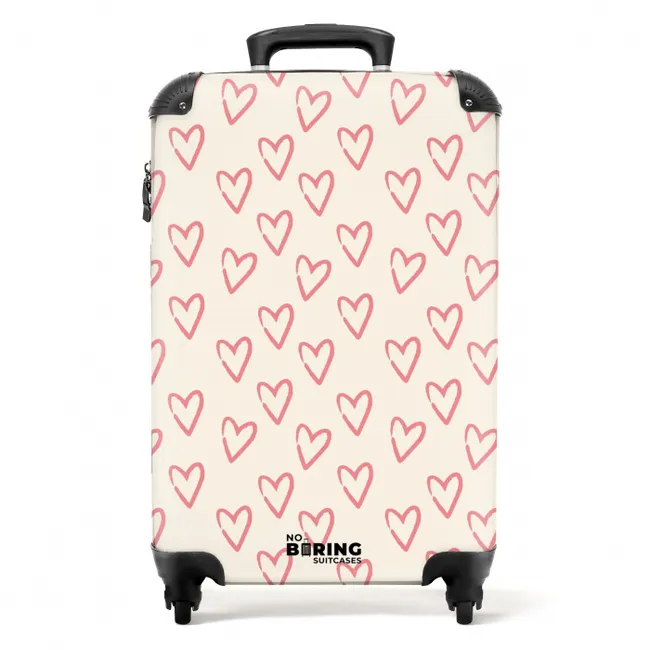 Koffer - Patronen - Patroon van roze hartjes